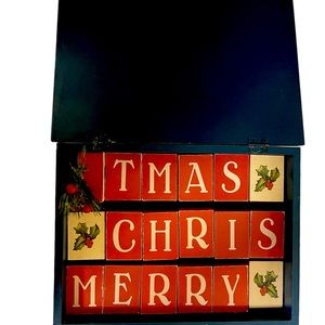 Hand painted Wooden Christmas Box.